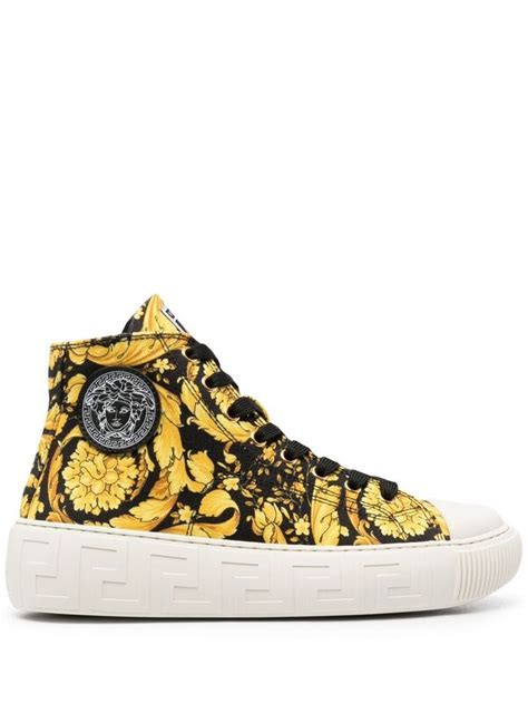 versace sneakers all black|barocco high top greca sneakers.